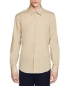 Sandro Long Sleeve Button Front Shirt In Beige