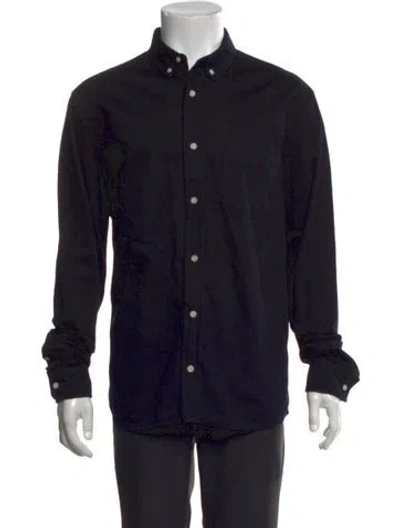 Pre-owned Sandro Long Sleeve Dress Shirt In Black