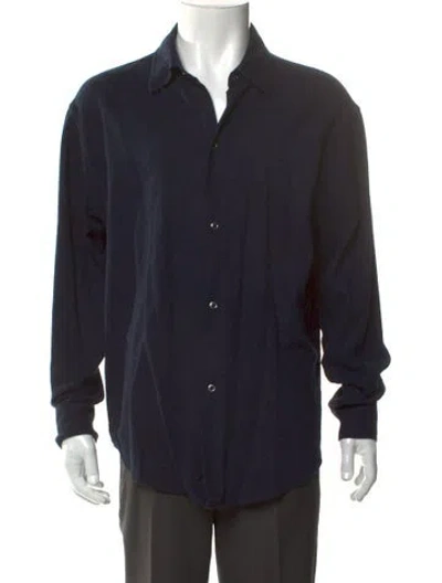 Pre-owned Sandro Long Sleeve Dress Shirt In Blue