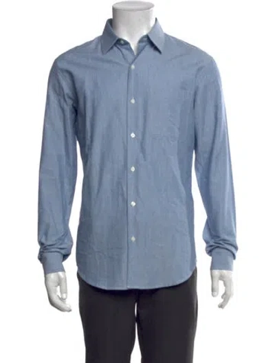 Pre-owned Sandro Long Sleeve Dress Shirt In Blue
