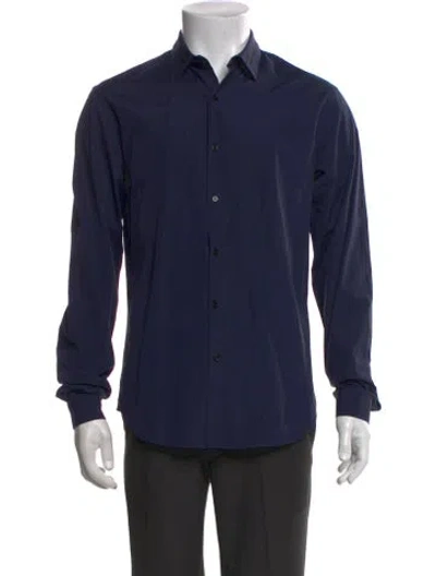 Pre-owned Sandro Long Sleeve Dress Shirt In Blue