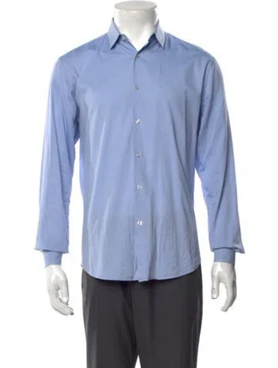 Pre-owned Sandro Long Sleeve Dress Shirt In Blue
