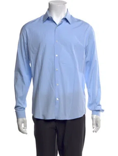 Pre-owned Sandro Long Sleeve Dress Shirt In Blue