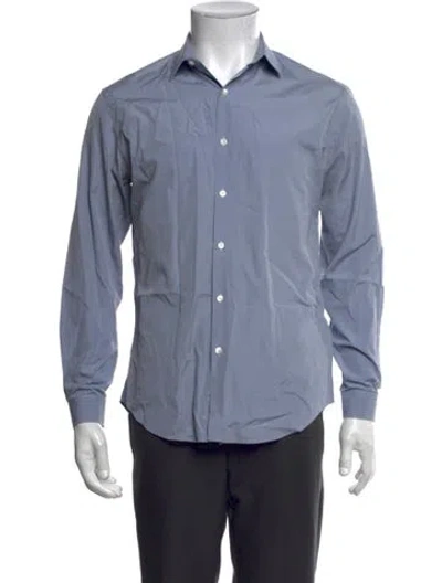 Pre-owned Sandro Long Sleeve Dress Shirt In Blue