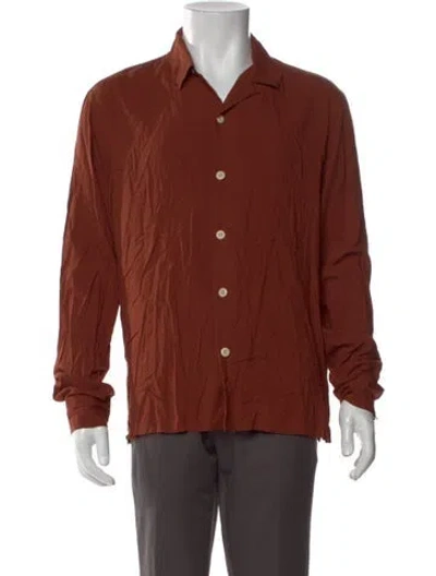 Pre-owned Sandro Long Sleeve Dress Shirt In Brown