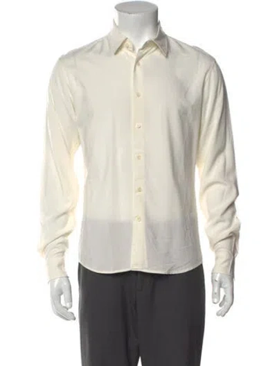 Pre-owned Sandro Long Sleeve Dress Shirt In Neutral