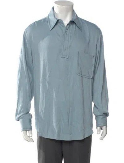 Pre-owned Sandro Long Sleeve Dress Shirt W/ Tags In Blue