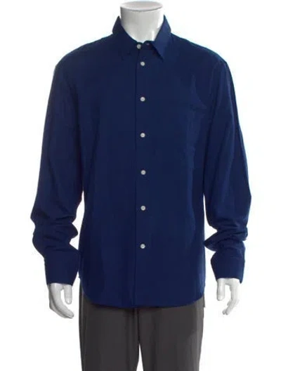 Pre-owned Sandro Long Sleeve Dress Shirt W/ Tags In Blue