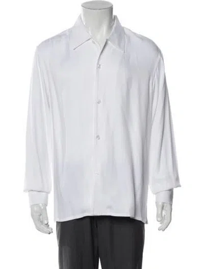 Pre-owned Sandro Long Sleeve Dress Shirt In White