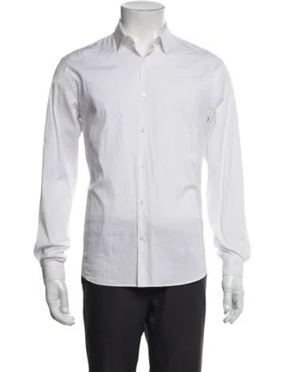 Pre-owned Sandro Long Sleeve Dress Shirt In White
