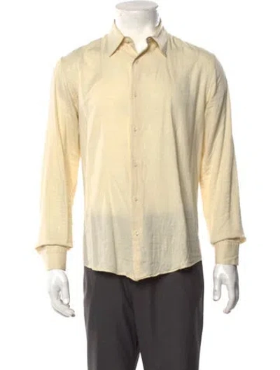 Pre-owned Sandro Long Sleeve Dress Shirt In White