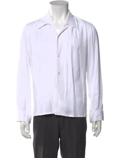 Pre-owned Sandro Long Sleeve Dress Shirt In White