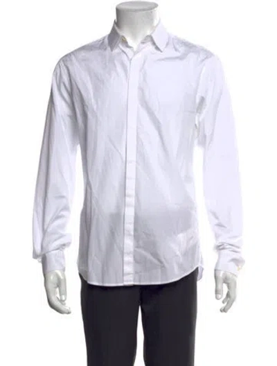 Pre-owned Sandro Long Sleeve Dress Shirt In White