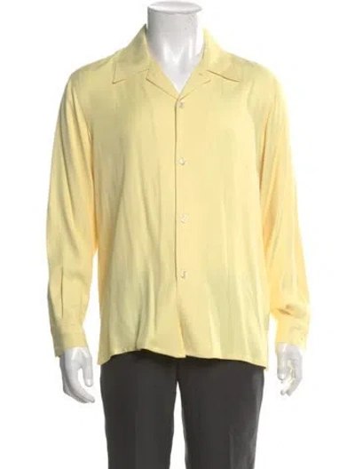 Pre-owned Sandro Long Sleeve Dress Shirt In Yellow