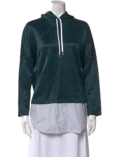 Pre-owned Sandro Long Sleeve Hoodie In Green