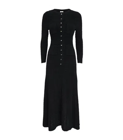 Sandro Long-sleeve Knitted Maxi Dress In Black