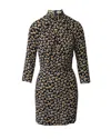 Sandro Long Sleeve Mini Sheath Dress In Floral Print Viscose In Multi