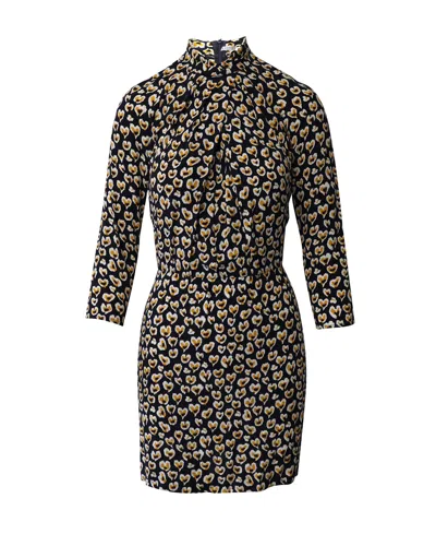 Sandro Long Sleeve Mini Sheath Dress In Floral Print Viscose In Multi