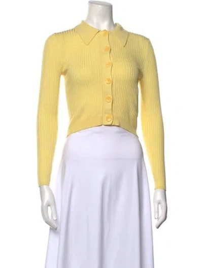 Pre-owned Sandro Long Sleeve Polo In Yellow