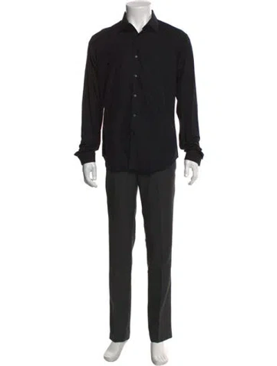 Pre-owned Sandro Long Sleeve Shirt In Black