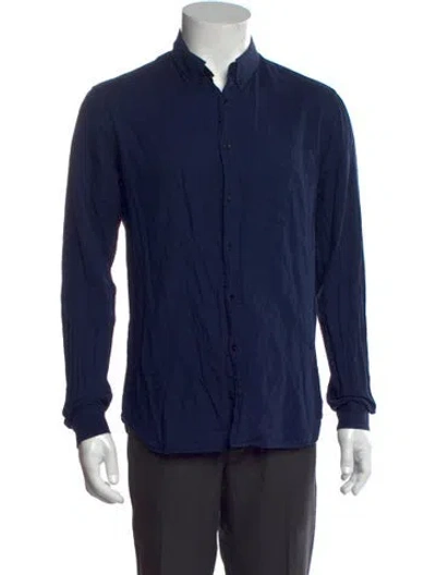 Pre-owned Sandro Long Sleeve Shirt In Blue