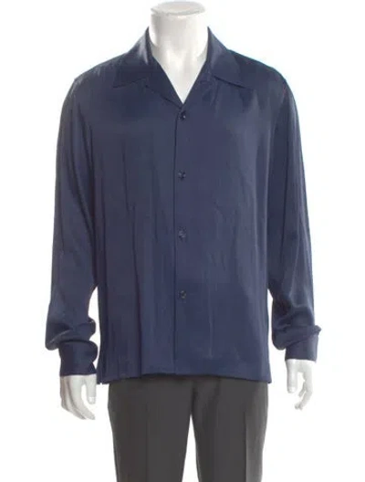Pre-owned Sandro Long Sleeve Shirt In Blue