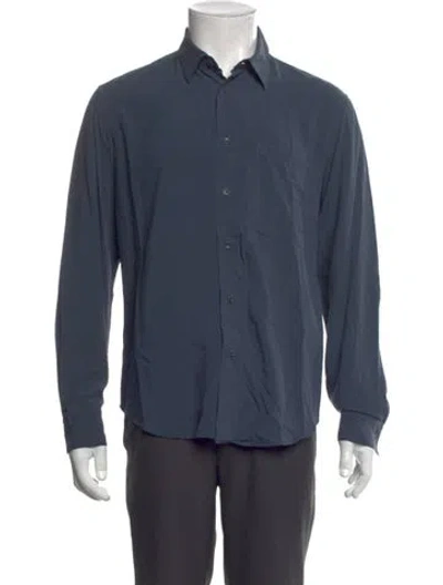 Pre-owned Sandro Long Sleeve Shirt In Blue