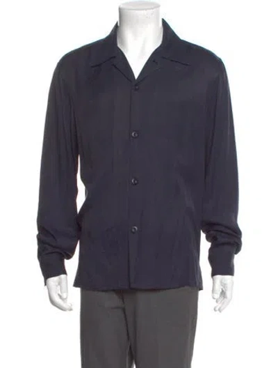 Pre-owned Sandro Long Sleeve Shirt In Blue