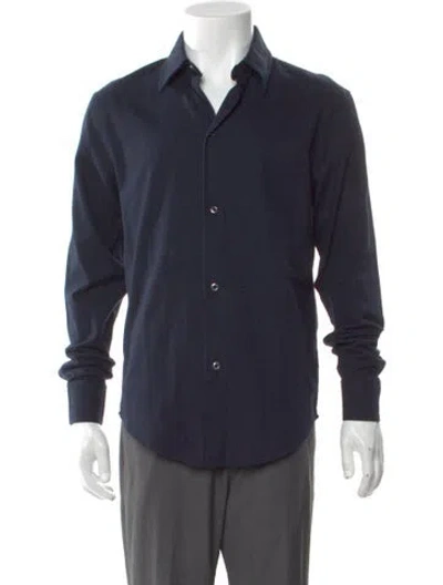 Pre-owned Sandro Long Sleeve Shirt In Blue
