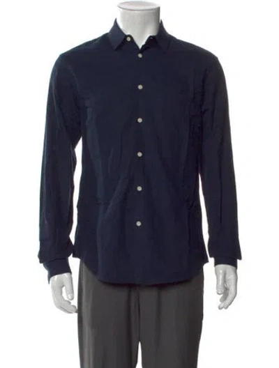 Pre-owned Sandro Long Sleeve Shirt In Blue