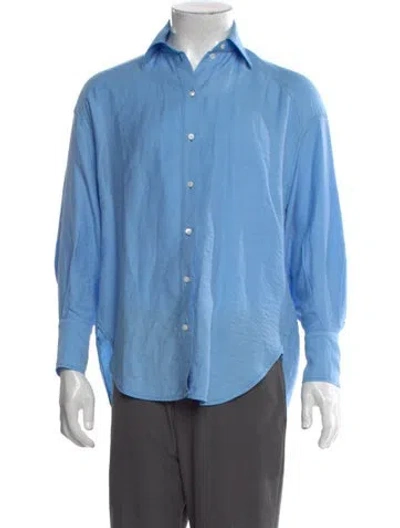 Pre-owned Sandro Long Sleeve Shirt In Blue