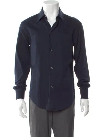 Pre-owned Sandro Long Sleeve Shirt In Blue
