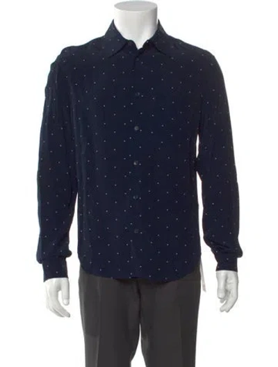 Pre-owned Sandro Long Sleeve Shirt In Blue