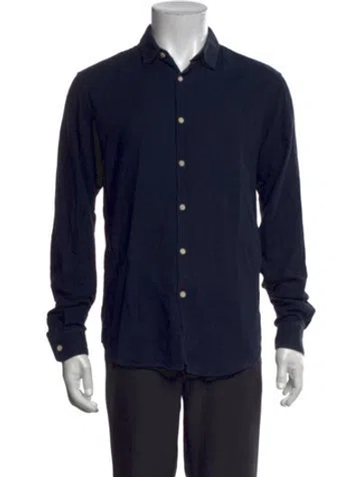 Pre-owned Sandro Long Sleeve Shirt In Blue