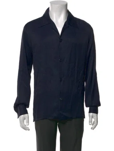 Pre-owned Sandro Long Sleeve Shirt In Blue