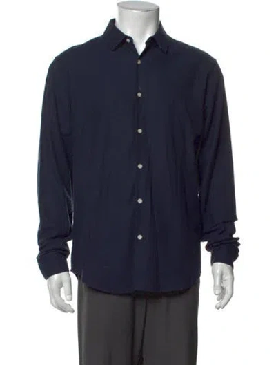 Pre-owned Sandro Long Sleeve Shirt In Blue
