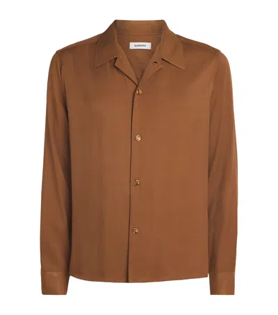 Sandro Long-sleeve Shirt In Brown
