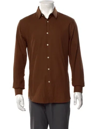 Pre-owned Sandro Long Sleeve Shirt In Brown