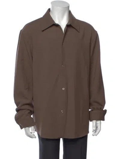 Pre-owned Sandro Long Sleeve Shirt In Brown