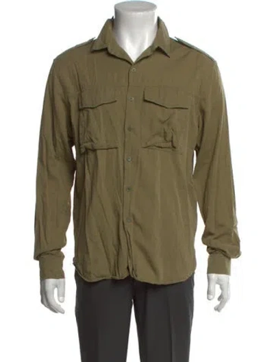 Pre-owned Sandro Long Sleeve Shirt In Green