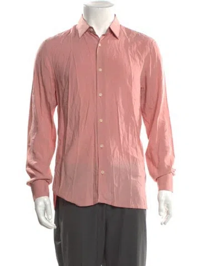 Pre-owned Sandro Long Sleeve Shirt In Pink