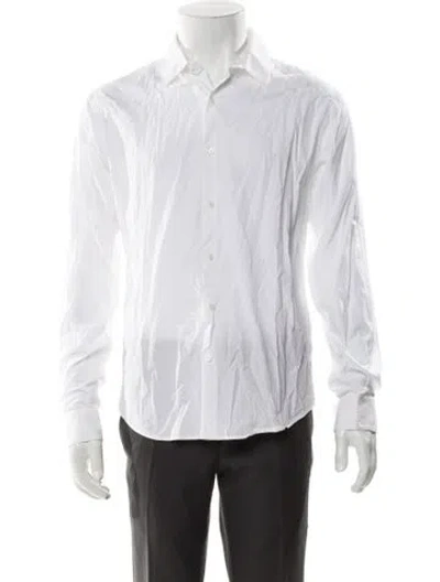 Pre-owned Sandro Long Sleeve Shirt In White