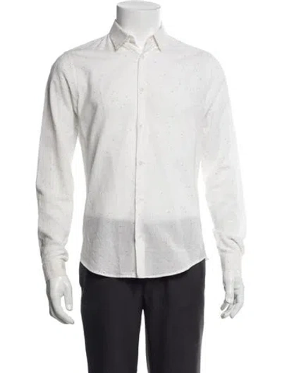 Pre-owned Sandro Long Sleeve Shirt In White