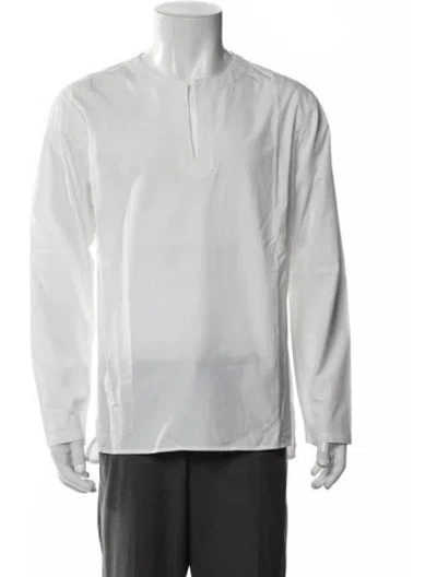 Pre-owned Sandro Long Sleeve Shirt In White
