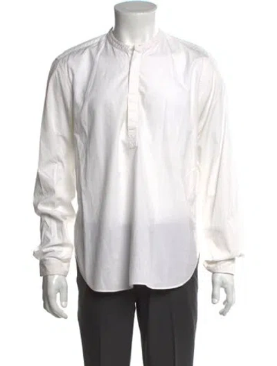 Pre-owned Sandro Long Sleeve Shirt In White