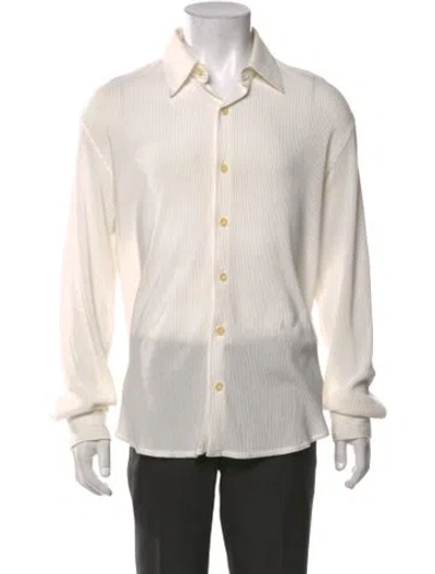 Pre-owned Sandro Long Sleeve Shirt In White