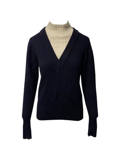 Pre-owned Sandro Long-sleeve Sweater In Blue