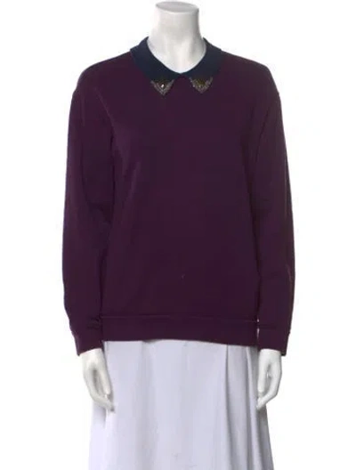Pre-owned Sandro Long Sleeve Sweatshirt In Purple