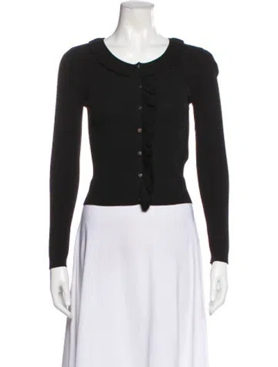 Pre-owned Sandro Long Sleeve Top In Black