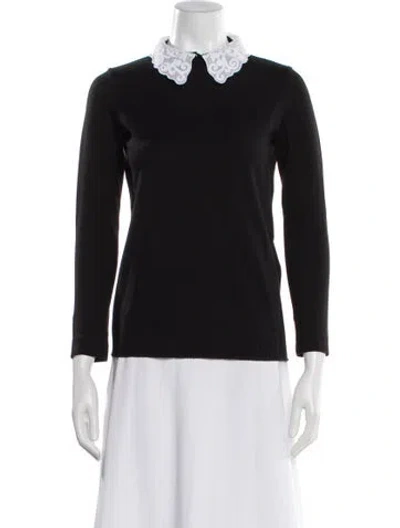 Pre-owned Sandro Long Sleeve Top In Black